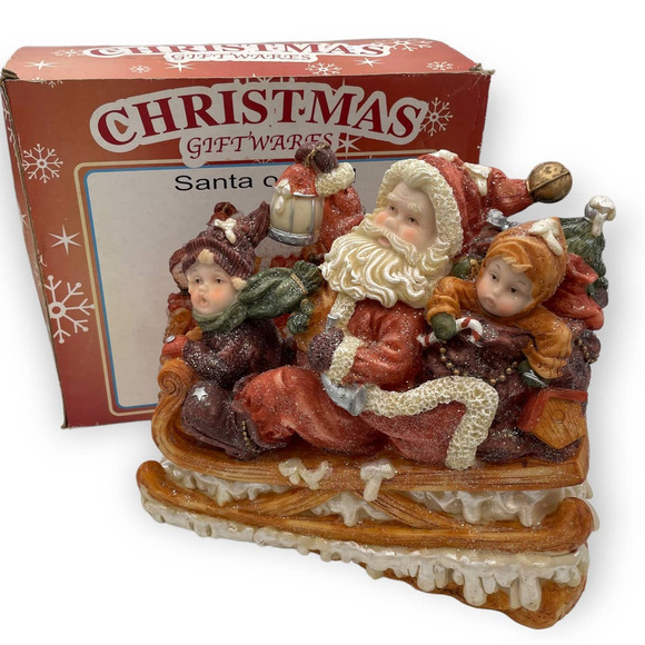 Santa on a Sled | Christmas Vintage Decoration - Picture 1 of 5